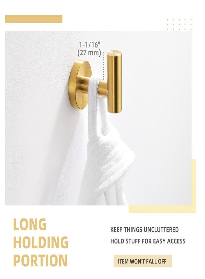 أنجل سيمبل خطاف منشفة حمام، حامل مناشف حمام بسيط بزاوية من الفولاذ المقاوم للصدأ SUS304، خطاف روب للجدار، ذهبي مصقول - Image 5